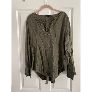 Cute Army Green Olivaceous Top